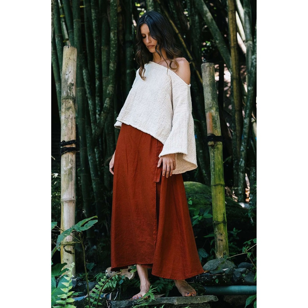 Myrah Penaloza Neutral One-Shoulder Sweater
